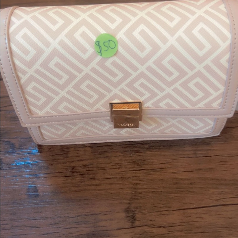 Aldo Beige Geometric Crossbody Bag
